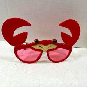 Foldable Crab Costume Glasses Novelty Sunglasses Beach Birthday Party Red